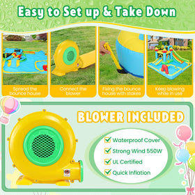 Whubefy Bounce House slide area highlights safe, thrilling play.