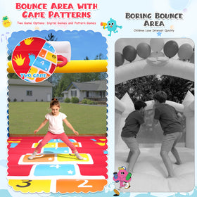 Whubefy Bounce House with two hoops illustrates active play options