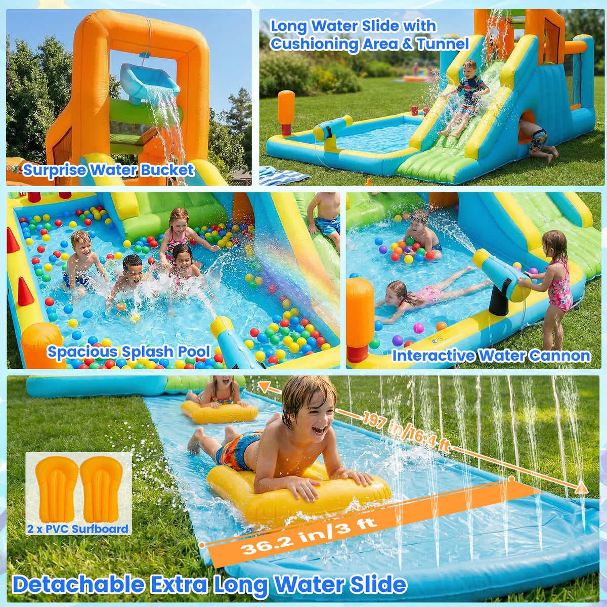 Whubefy quick setup with a 550W blower enables fast inflatable fun.