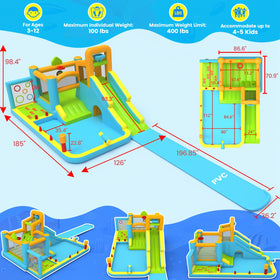 Whubefy extended water slip offers a thrilling 16.4 ft descent for splash sessions.