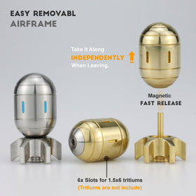 WHWUE Atomic stainless-steel desk decor adds bold tech presence