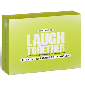 Why Don’t We Laugh Together card game set for cozy couple nights, prompts laughter.