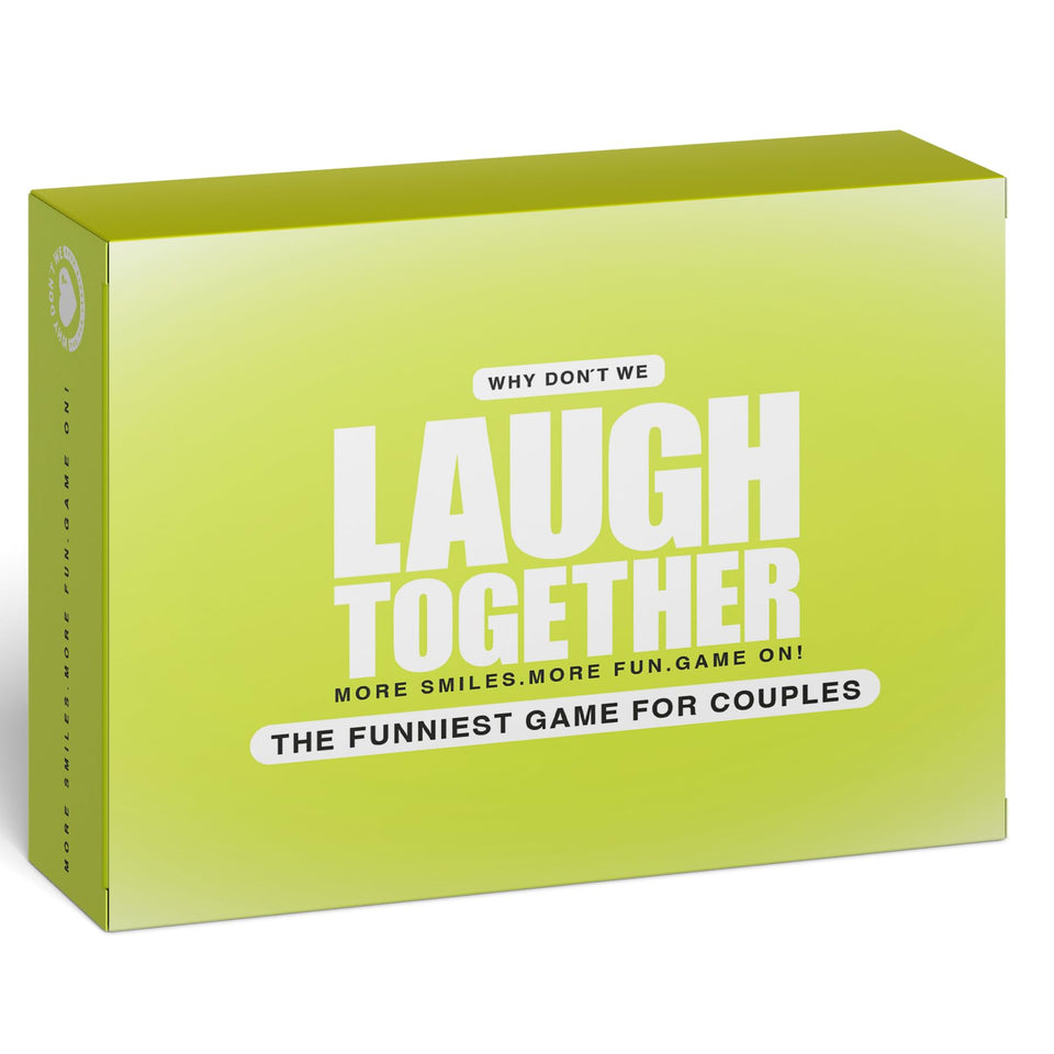 Why Don’t We Laugh Together card game set for cozy couple nights, prompts laughter.