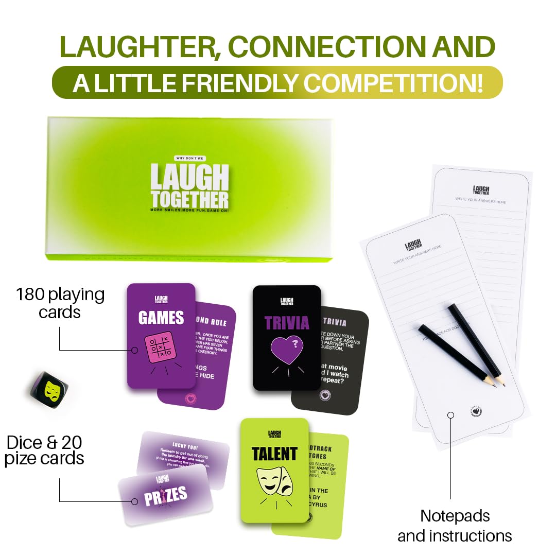 Why Don’t We Laugh Together talents and trivia cards spark engaging conversation.