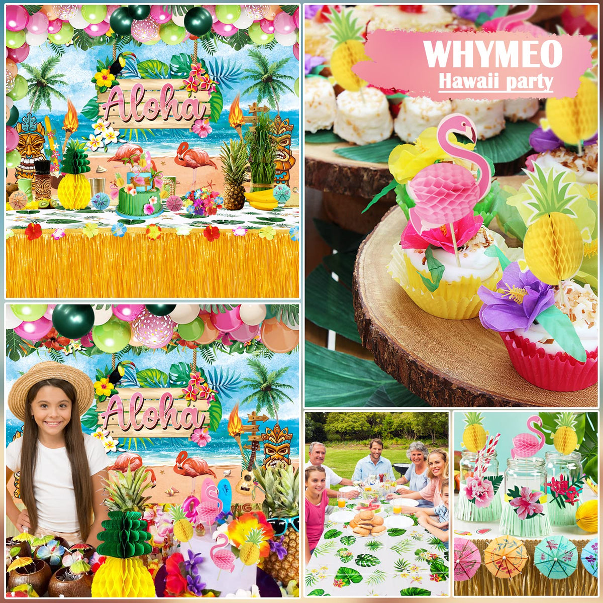 WHYMEO flamingo cupcake toppers for tropical treats and displays.