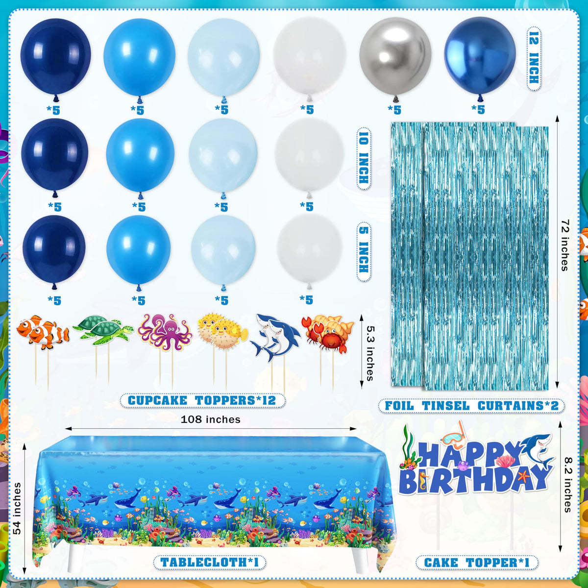 WHYMEO ocean animal garland decor adds lively characters to photo-worthy moments.