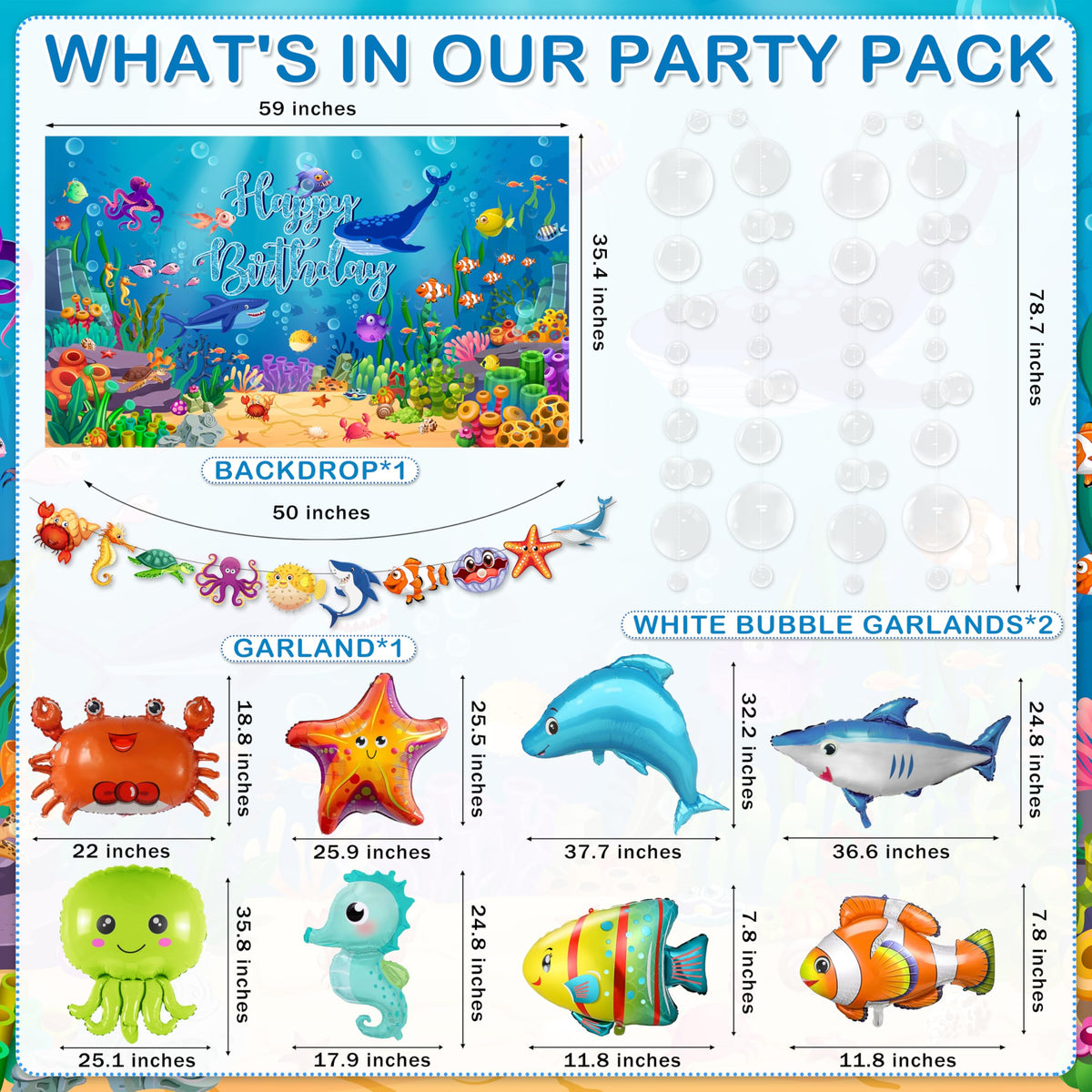 WHYMEO ocean theme tablecloth provides waterproof coverage for quick party cleanup.