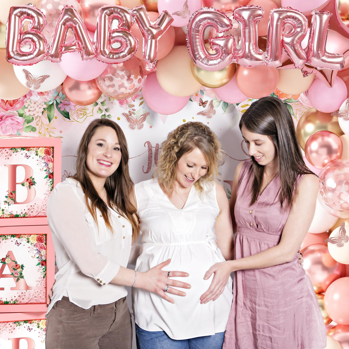 WHYMEO pink-baby-box-with-letters supports colorful gift display and seating ideas.