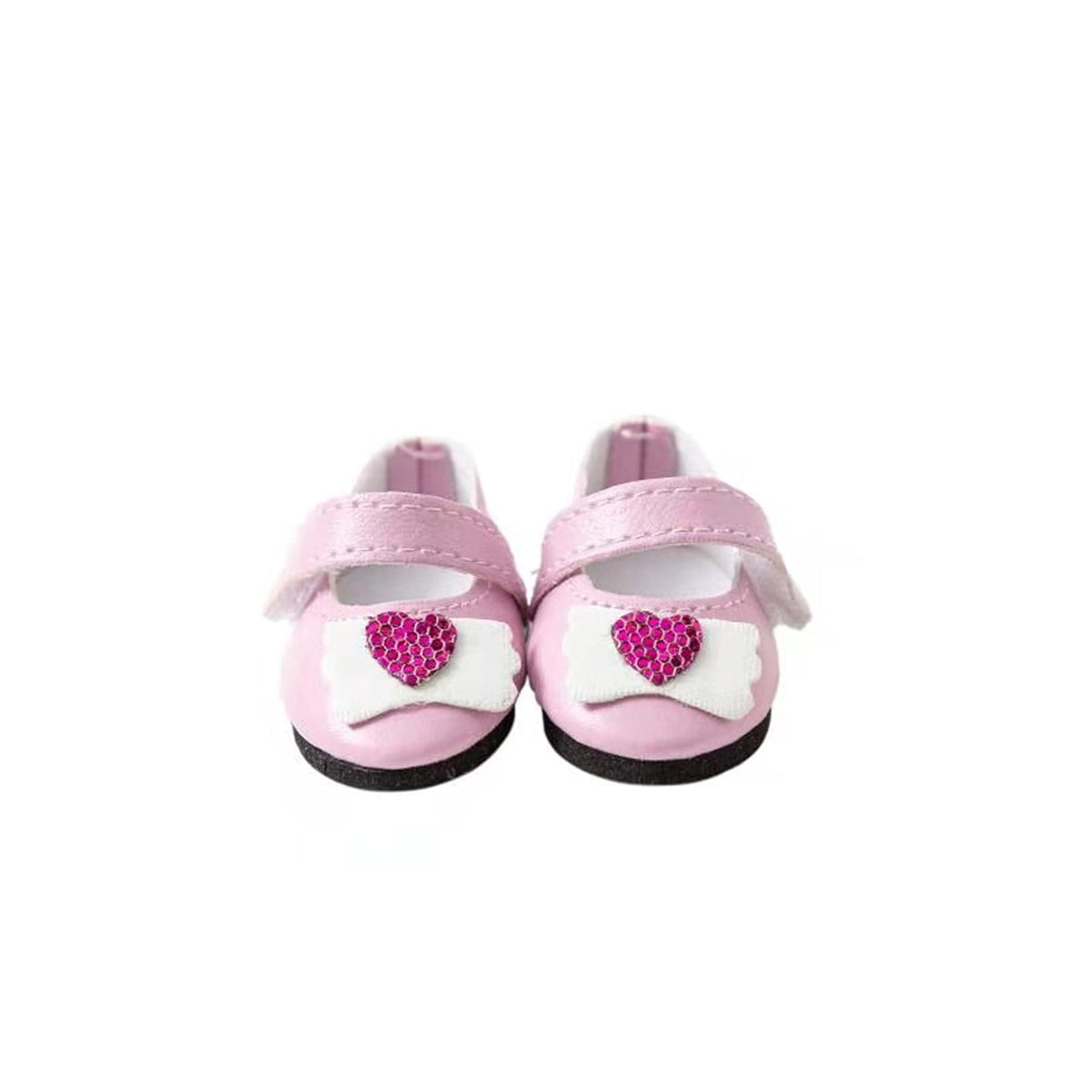 WHYS FXSN Wellie Wishers patent shoes for 14.5-inch dolls, shiny finish.