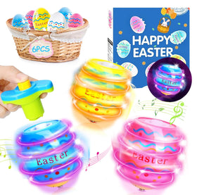 WIDELAND six-pack light-up Easter egg tops for kids' play.