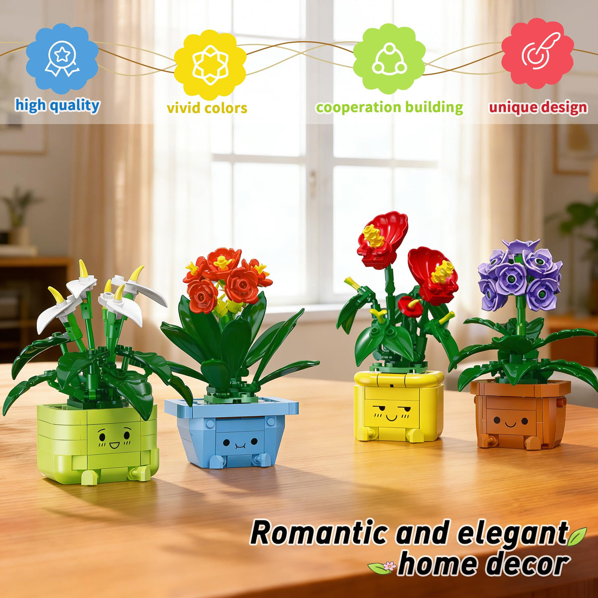 WIDELAND Flower Building Kit: Buildable vases to customize your display.