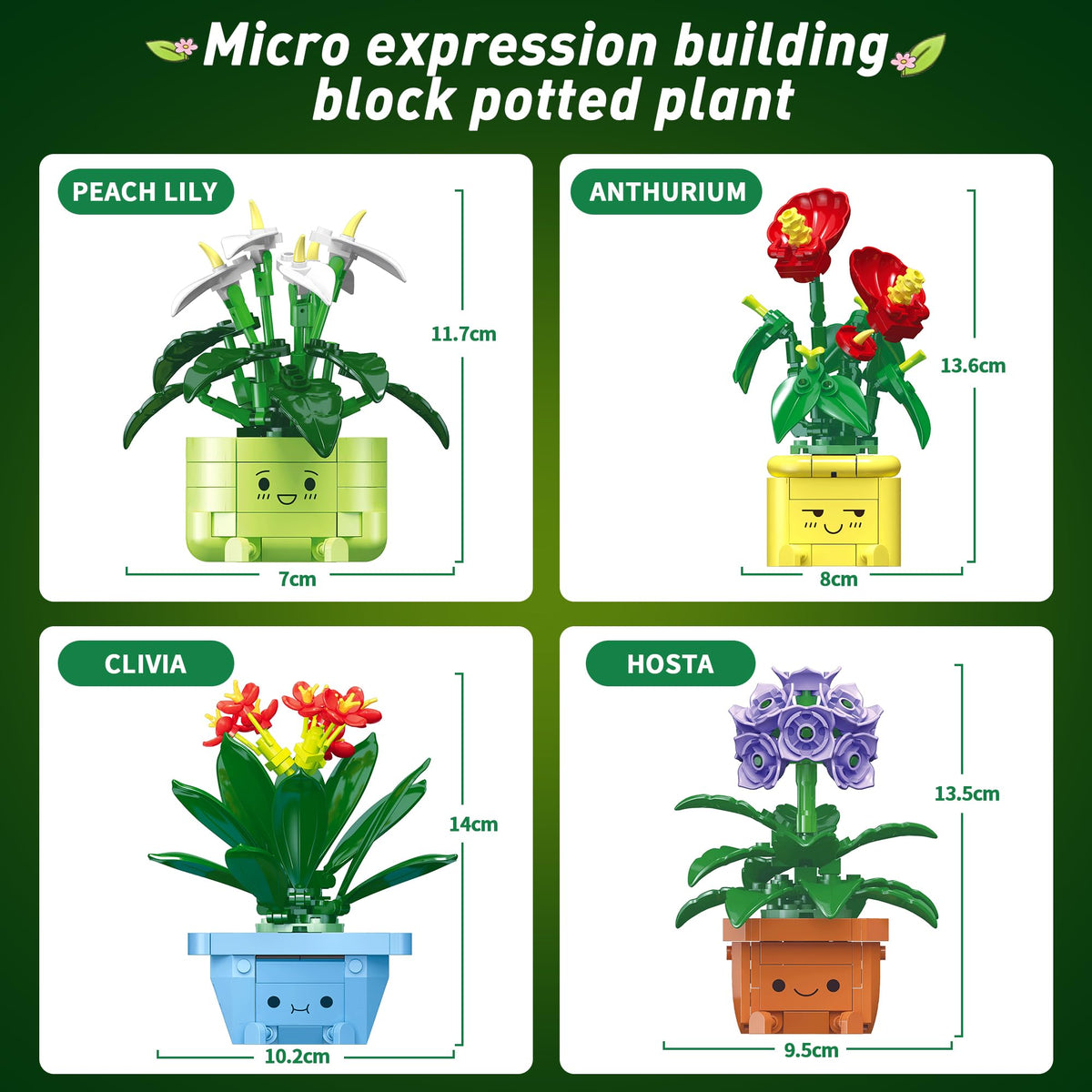 WIDELAND Flower Building Kit: No-maintenance plants for long-lasting decor.