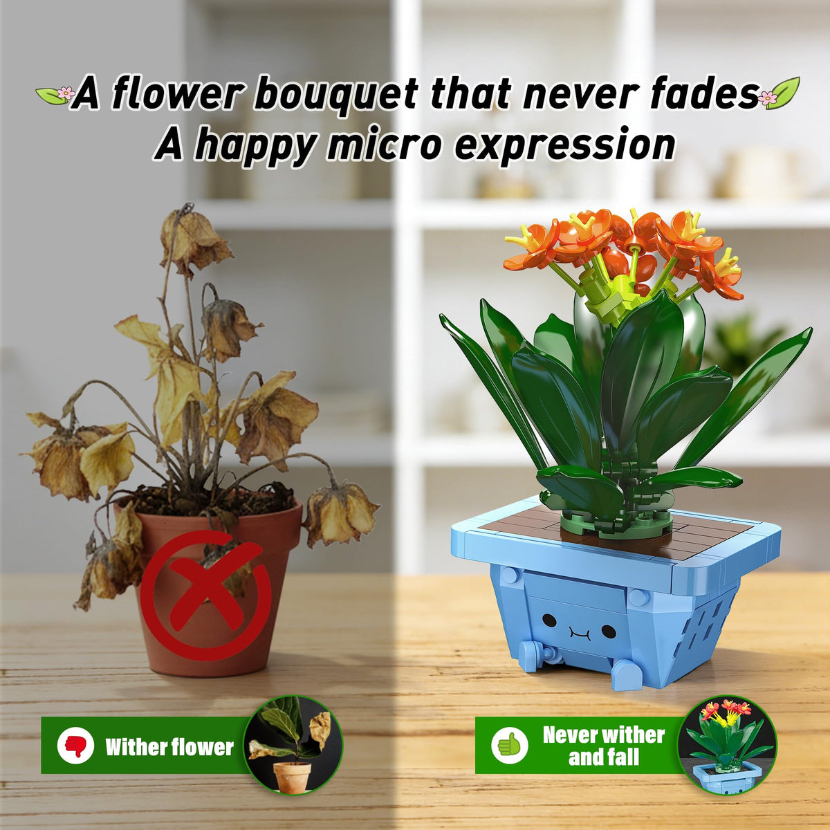 WIDELAND Flower Building Kit: Peach Lily plant brings soft color and texture.