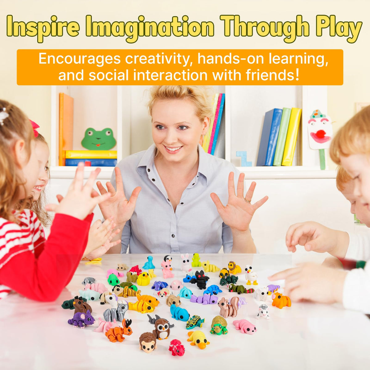 Wiggance articulated mini animals with movable joints for tactile fidget play.