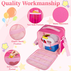 Wigojoy front compartment detail designed to hold storybooks securely.