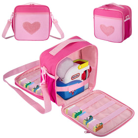 Wigojoy carrying case for Little Tikes Story Dream Machine, front view showing roomy storage.