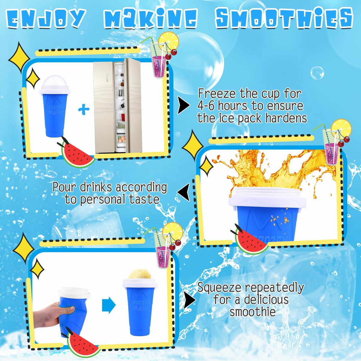 WIILGN Silicone Slushie Maker offers reusable, soft silicone for safe use.