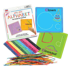 Wikki Stix alphabet fun cards show colorful letters for hands-on letter practice.