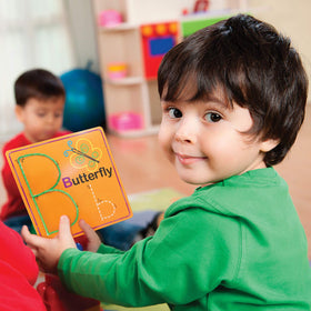 Wikki Stix illustrated alphabet cards with friendly artwork to connect sounds and letters.