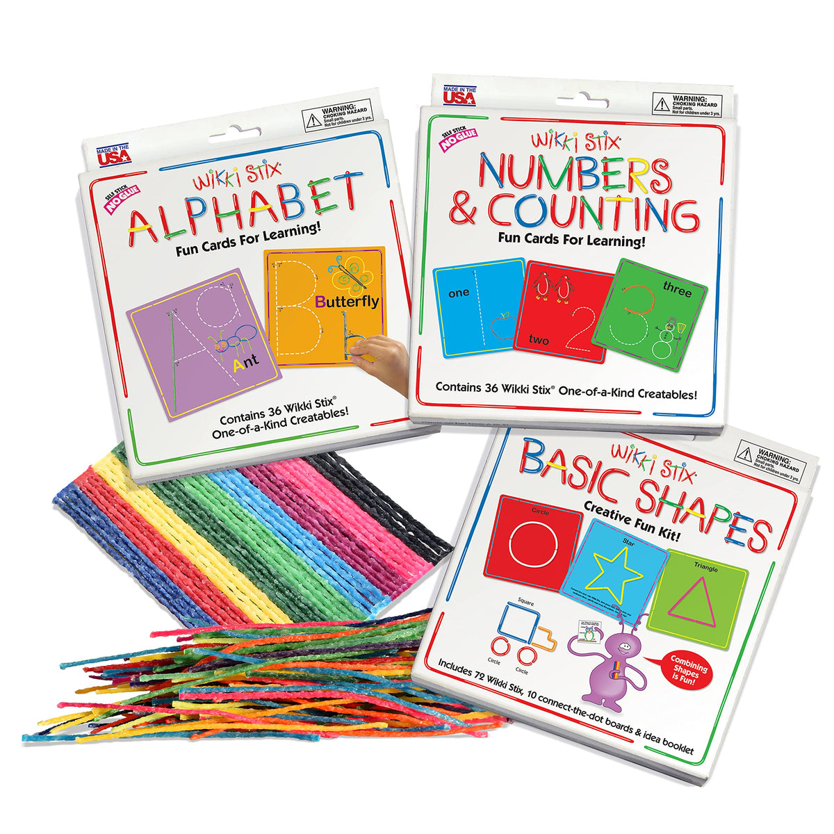 WikkiStix alphabet cards offer colorful, reusable letters for early literacy practice.