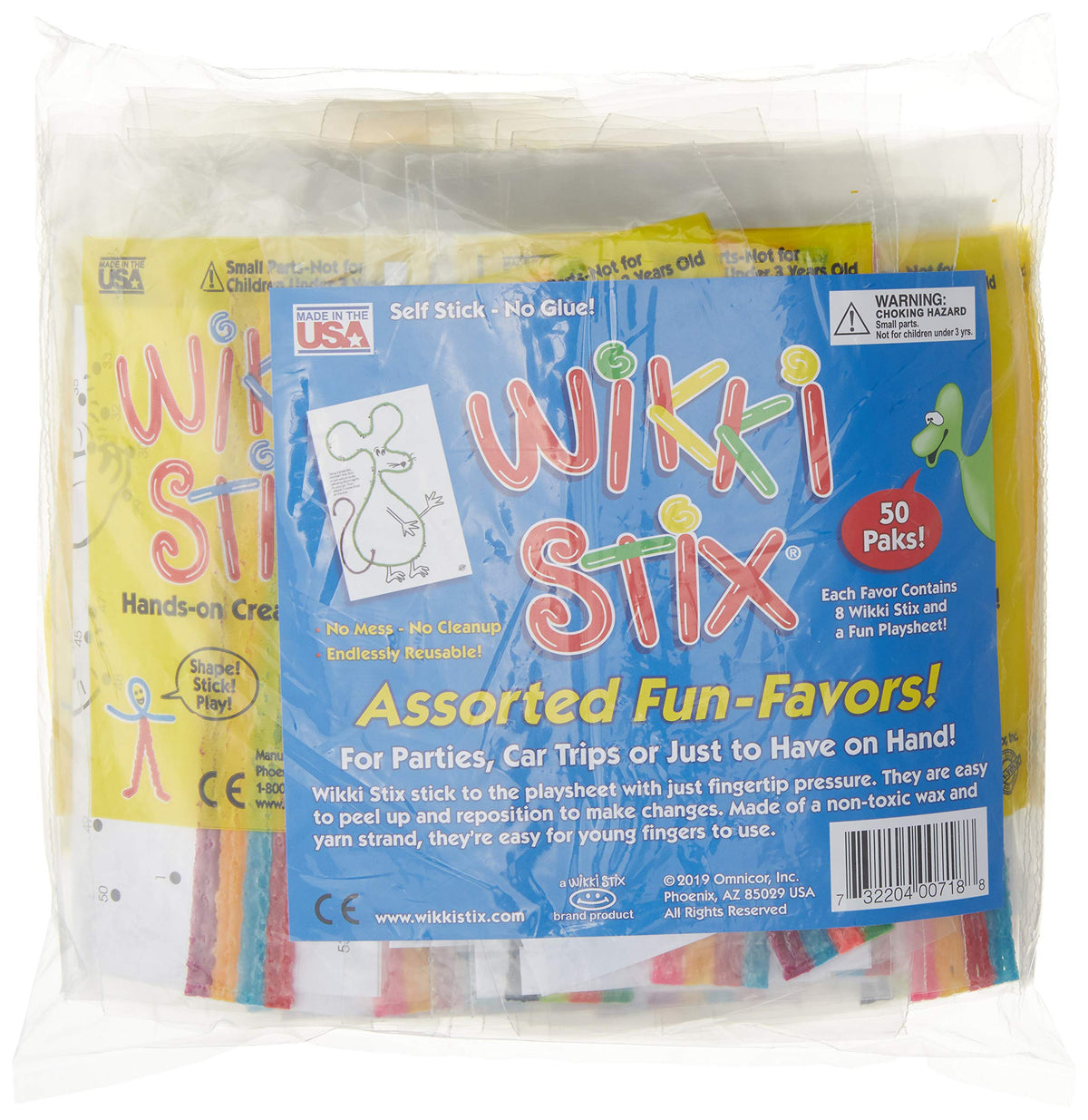 WikkiStix Fun Paks contents: 50 paks with colors and activity sheet for creative play.