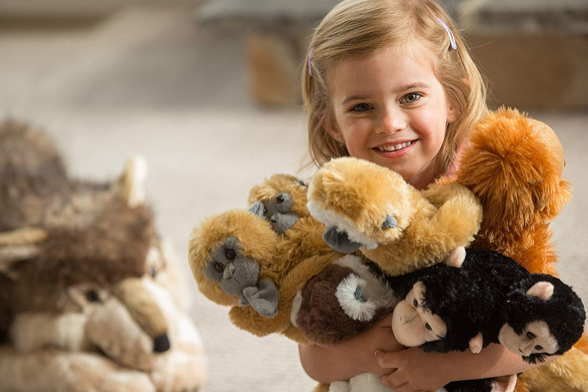 Wild Republic lifelike chimpanzee plush elevates wildlife-themed bedroom decor