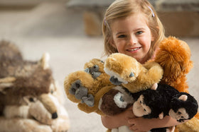 Wild Republic lifelike chimpanzee plush elevates wildlife-themed bedroom decor
