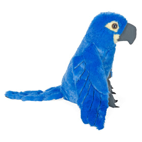 Close-up of Wild Republic Hyacinth Macaw Plush showing soft texture for cuddling