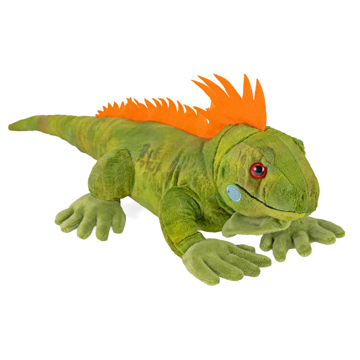 Wild Republic Iguana Plush 15-inch close-up fabric for cuddles.