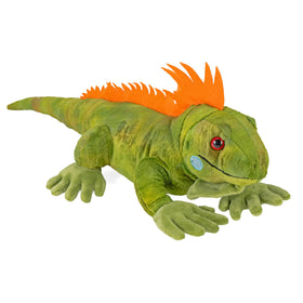 Wild Republic Iguana Plush 15-inch close-up fabric for cuddles.