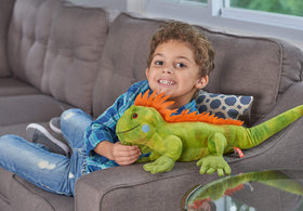 Wild Republic Iguana Plush surface washable fabric for easy cleaning.