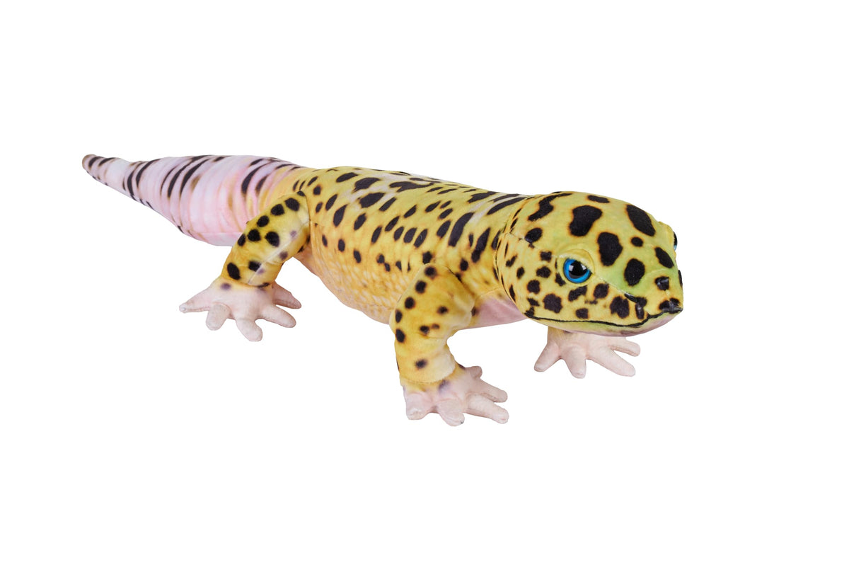 Wild Republic Living Earth Leopard Gecko plush, 24 inches, perfect for display and imaginative play.