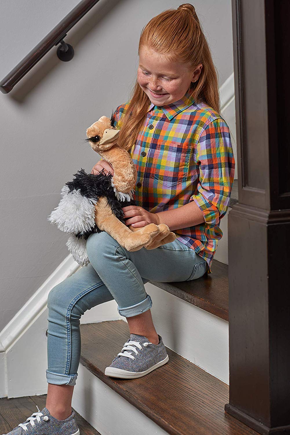 Wild Republic ostrich plush snuggle, ideal for bedtime adventures