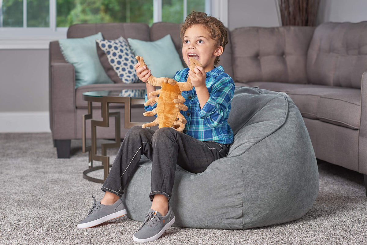 Wild Republic scorpion plush sting tail curled for dramatic display.