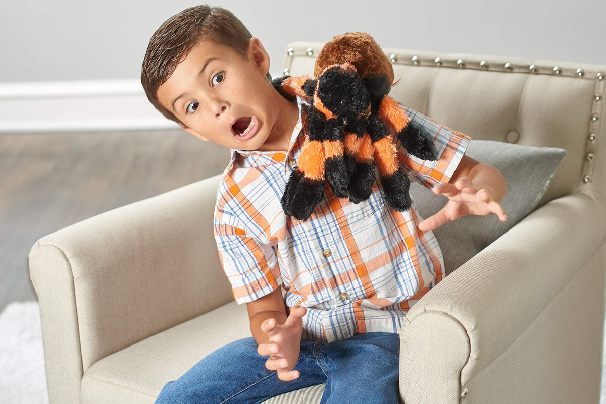 Wild Republic tarantula plush surface-washable for easy cleaning and care.