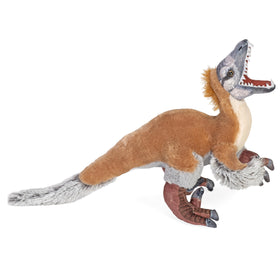 Wild Republic Velociraptor Plush close-up showing detailed fabric and safe fill