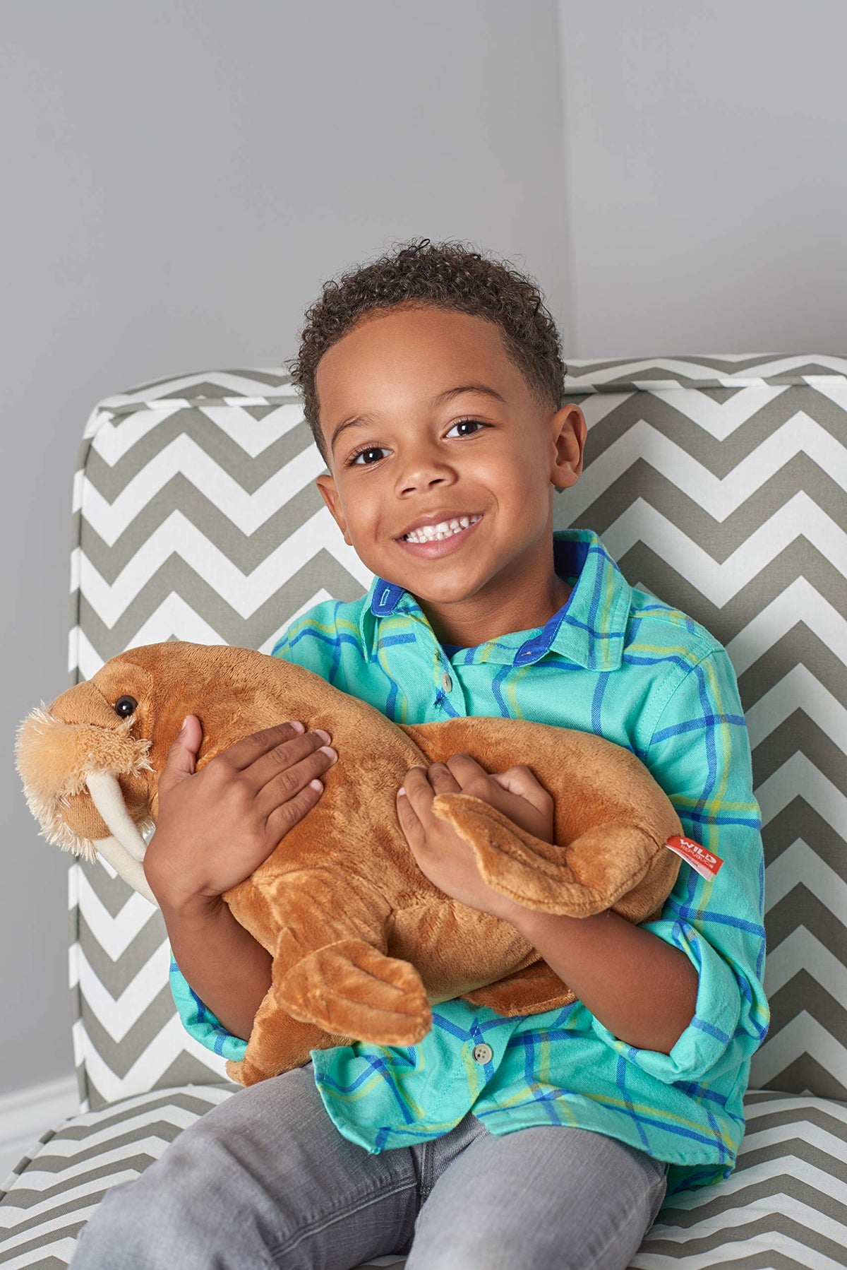 Wild Republic Walrus Plush 12-inch is surface washable for easy cleanup after adventures.