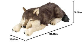 Wild Republic wolf plush child hugging demonstrates a great kids' room gift