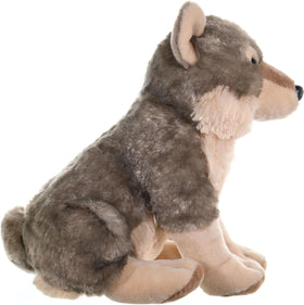 Wild Republic Wolf Plush fabric texture close-up highlighting fur feel and durability