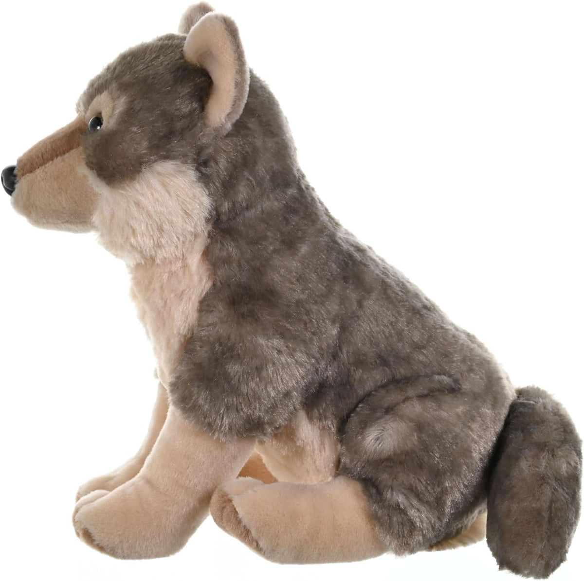 Wild Republic Wolf Plush full body view showing soft fabric for comfort