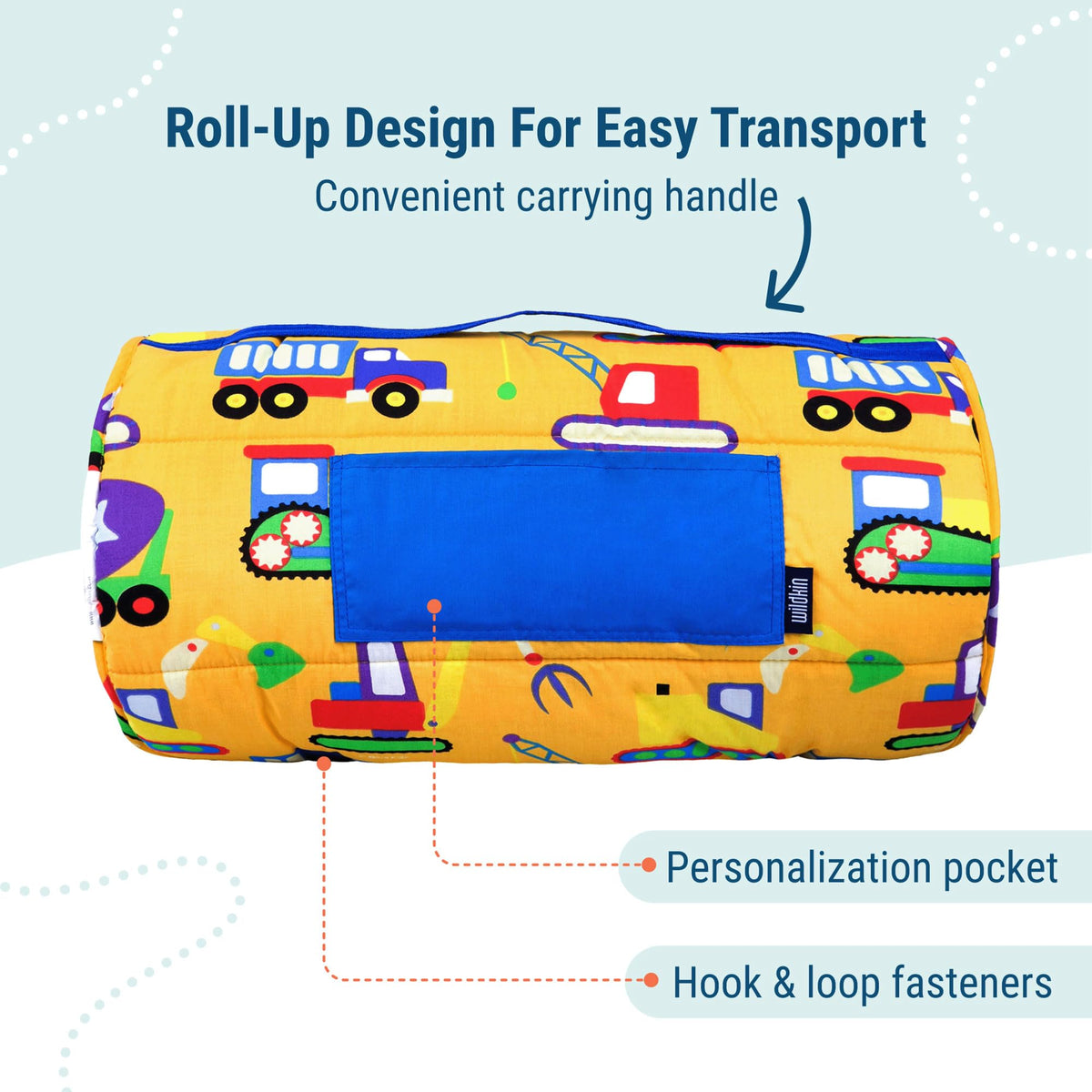 Wildkin nap mat fabric highlighting breathable cotton-poly blend for kid comfort