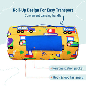 Wildkin nap mat fabric highlighting breathable cotton-poly blend for kid comfort