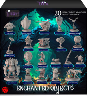 Wildspire 20 Enchanted Objects box with animated miniatures for D&D sessions