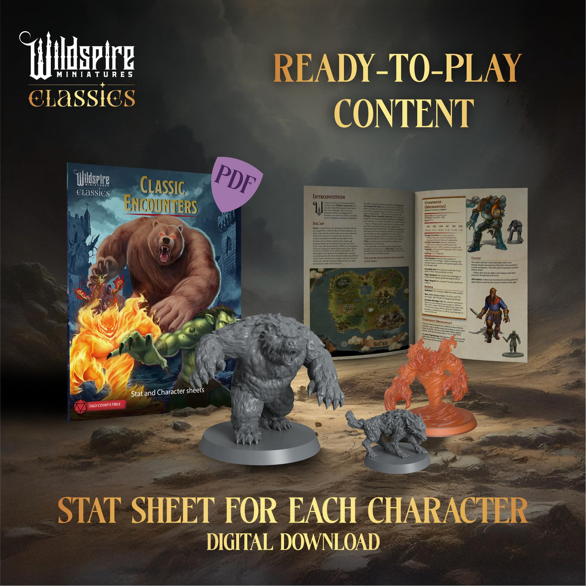 Wildspire bulk D&D miniatures collection supports new campaigns.