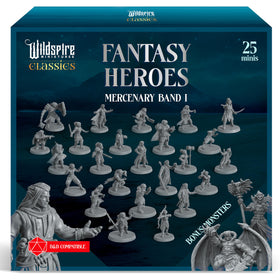 Wildspire Classic Heroes mercenary band miniatures ready to paint for D&D campaigns