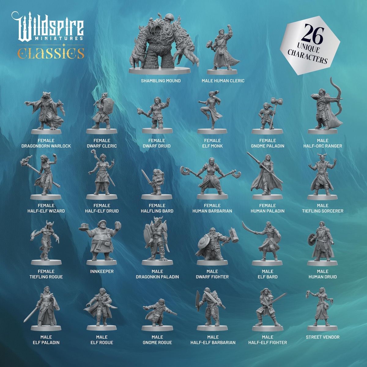 Wildspire Mercenary Band II paint-ready plastic miniatures for tabletop use