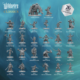 Wildspire Mercenary Band II paint-ready plastic miniatures for tabletop use