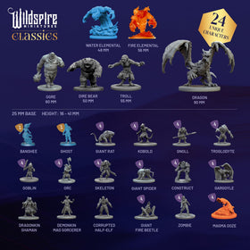 Wildspire DnD miniatures unpainted assembled ready for painting and tabletop battles