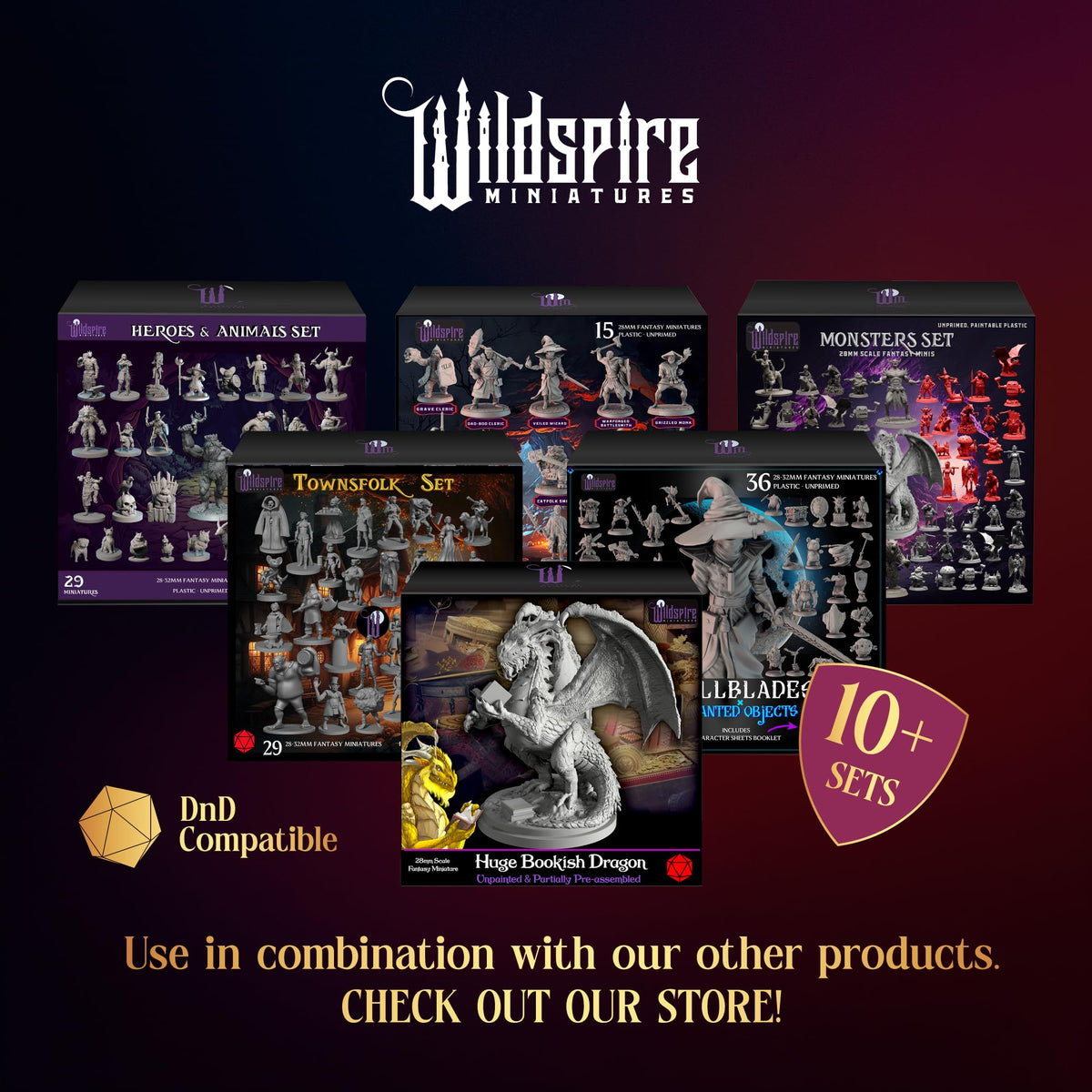 Wildspire 28mm figures fit D&D, Pathfinder, and fantasy RPGs.