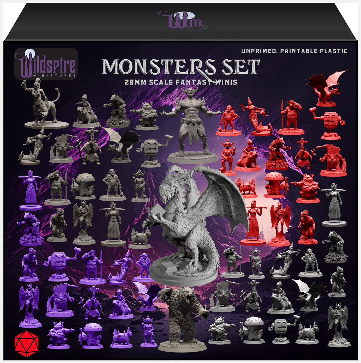 Wildspire fantasy monsters minis bulk set for D&D, ready to paint and collect.